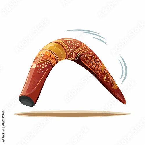 Australian boomerang with aboriginal art