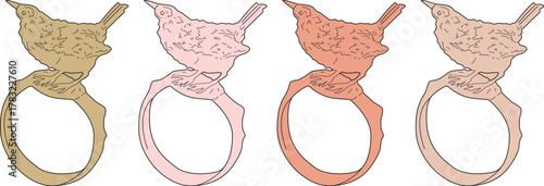 A set of four stylized vector illustrations of the human bladder organ, shown in multiple color palettes for anatomical and medical use