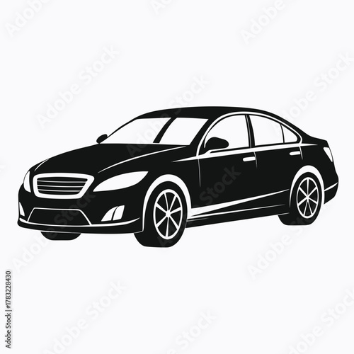 Modern Sedan Car Silhouette — Vehicle Transportation Icon Vector