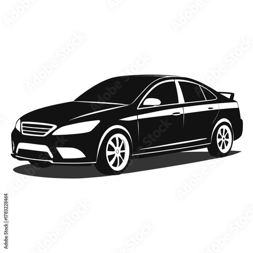Modern Sedan Car Silhouette — Vehicle Transportation Icon Vector