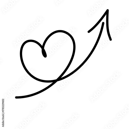 Hand-Drawn Heart Arrow Doodle