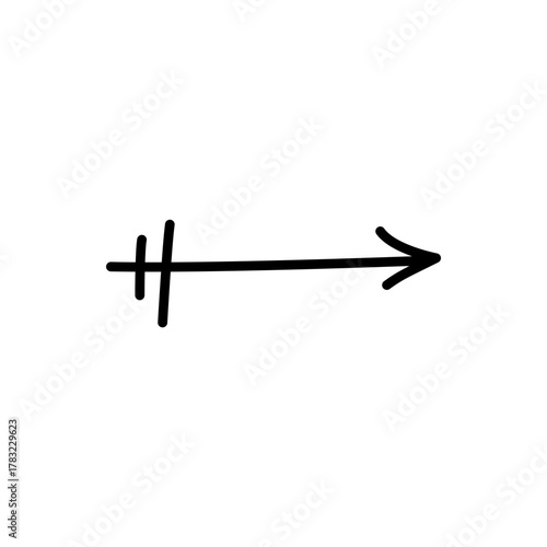 Hand-Drawn Arrow Line Doodle