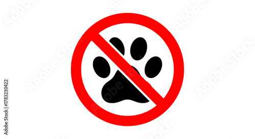 Prohibition sign with a bold red circle and diagonal line, symbolizing restriction, denial, and warning against specific actions or objects