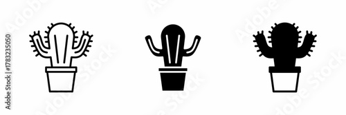 Vector illustration of a black cactus	