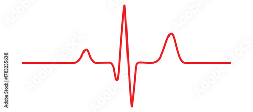 Heartbeat line icon with transparent background, depicting an electrocardiogram waveform, pulse rhythm, and medical vital signs for health monitoring, vector illustration	