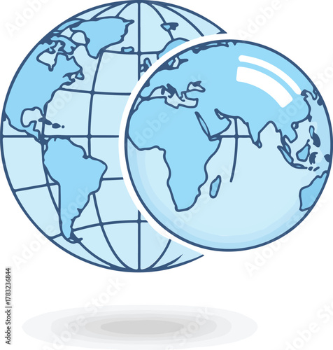 Limited Global Perspective Vector: Filter Bubble Concept Icon