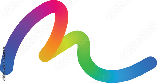 3D Rainbow Color Waves Graphic. Dynamic Squiggles, Swirls and Spiral Ribbons in eps 10 