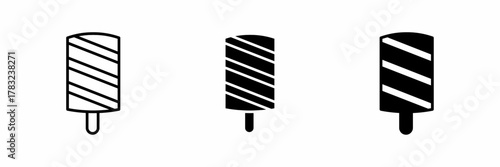 Vector illustration of a black ice cream