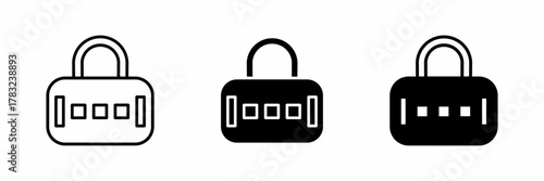 Vector illustration of a black padlock, scurity	