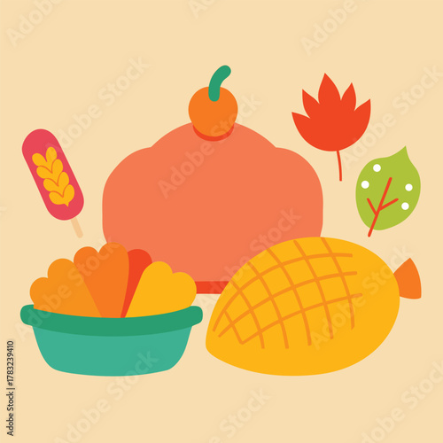 vector illustration of a set of vegetables
