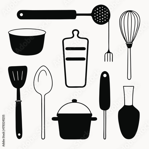 set of kitchen utensils