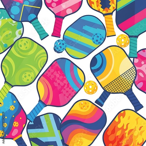 Colorful Paddleball Paddles.