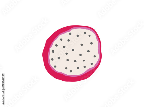 Slice Red White Dragon Fruit