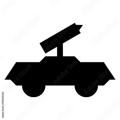 black missile launcher vehicle icon clip art preview