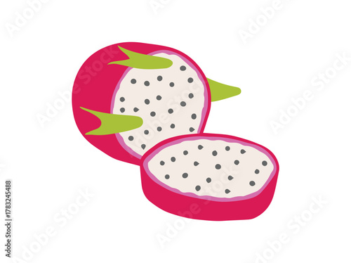 Sliced Ripe Dragon Fruit Pitaya
