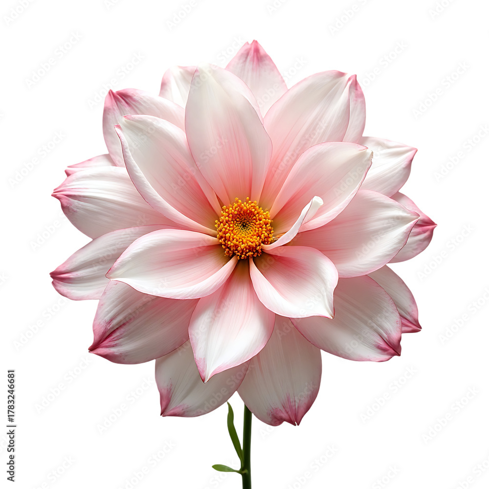 Obraz premium Pink Lotus Flower Blooming with Soft Petals and Bright Yellow Center in Natural Setting