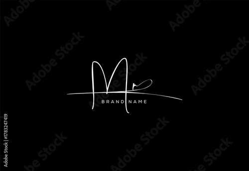 MR letter beauty cursive handwriting logo. vector logo| abstract logo| minimalist logo| brand identity| calligraphy design.