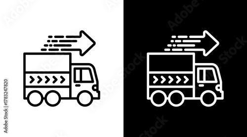 Truck With Icon Set Design