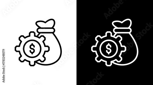 Financial Management With Icon Set Design