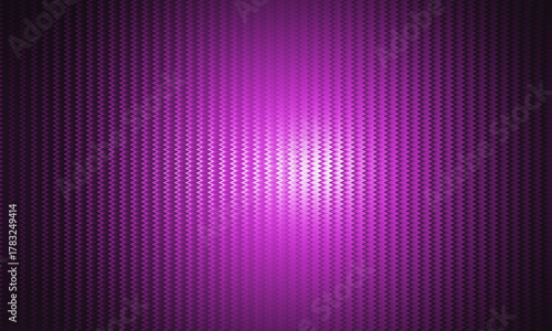 A modern abstract background featuring a rich purple and magenta gradient. A bright, glowing white light shines from the center, illuminating a fine geometric pattern or metallic texture.