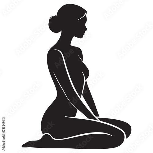 Woman sitting silhouette