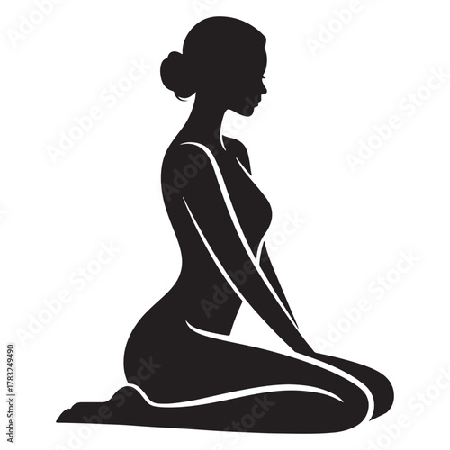 Woman sitting silhouette