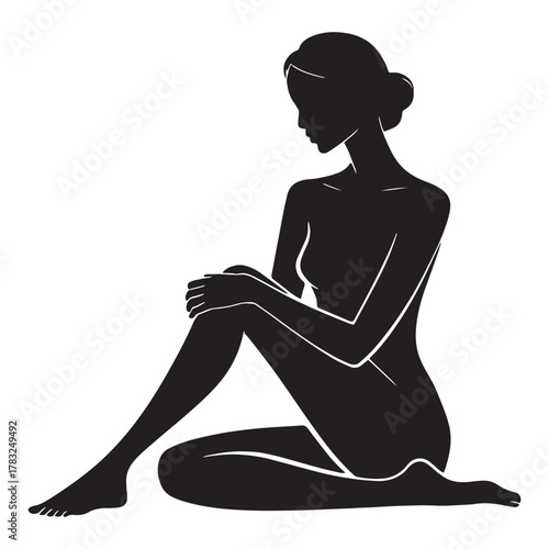 Woman sitting silhouette