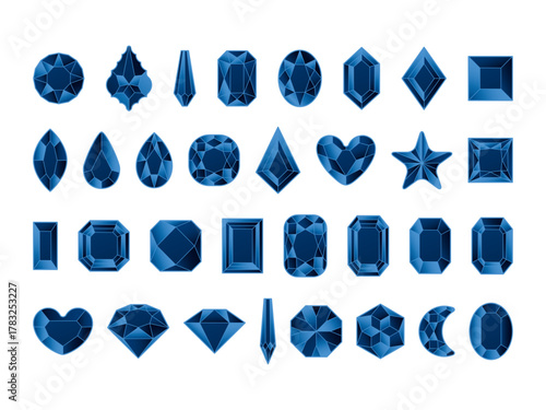 カットガラスP、15青