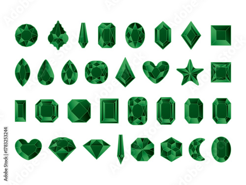 カットガラスP、17緑