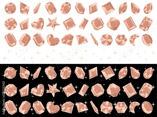 カットガラスP、光、8桃金
