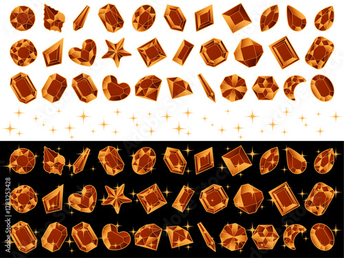 カットガラスP、光、9オレンジ