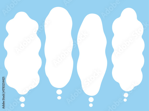 縦長の白いふにゃふにゃの吹き出し