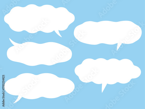 横長の白いふにゃふにゃの吹き出し