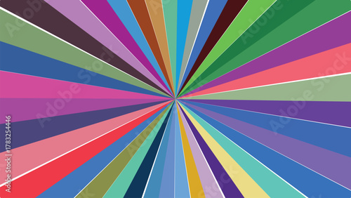 Colorful Abstract Radial Burst with Varied Tones and Dynamic Energy Flow Emanating from a Central Point Design Element