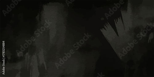 Dark abstract texture of light and smoke in a forest cave with old black grunge wall and blue night sky surface