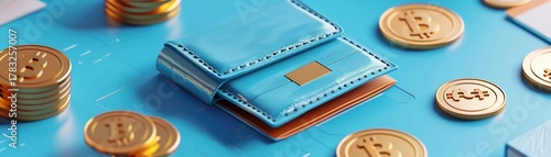 A 3D model of a digital wallet with a loyalty card program integrated, symbolizing the benefits and rewards of digital wallets  ,3D render