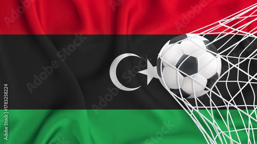 Football ball with the national flag of angola. Flag of angola. Horizontal Realistic waving flag of State of angola. Fabric textured flowing flag of angola