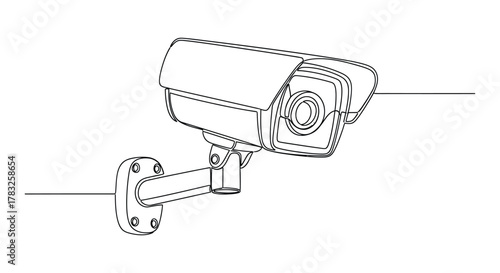 Security camera line drawing surveillance technology