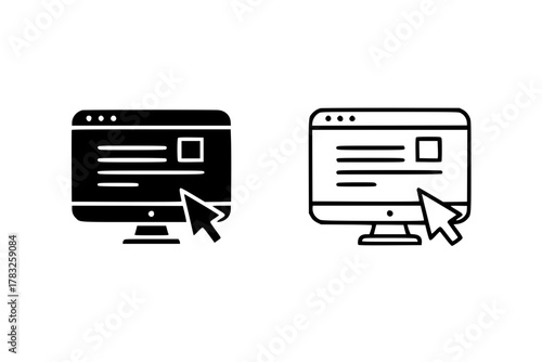 Online Education Website Click Icon Vector