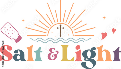 Salt & Light - Christian Quote t-shirt, Religious faith design, Motivational Scripture Typography 
