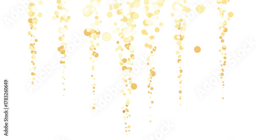 Abstract Gold Bokeh Lights on Neutral Transparent Background