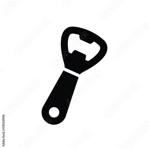 Black bottle opener simple icon tool kitchen
