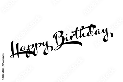 Happy Birthday - 手書き風の筆記体でおしゃれに書いた、「Happy Birthday（誕生日おめでとう）」のロゴマーク
