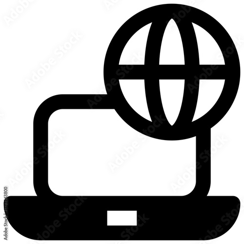 Webcast. Outlined stroke vector icon with black-filled details.