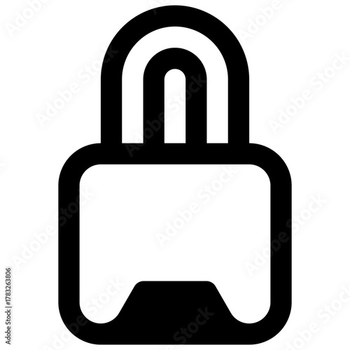 Privacy. Outlined stroke vector icon with black-filled details.