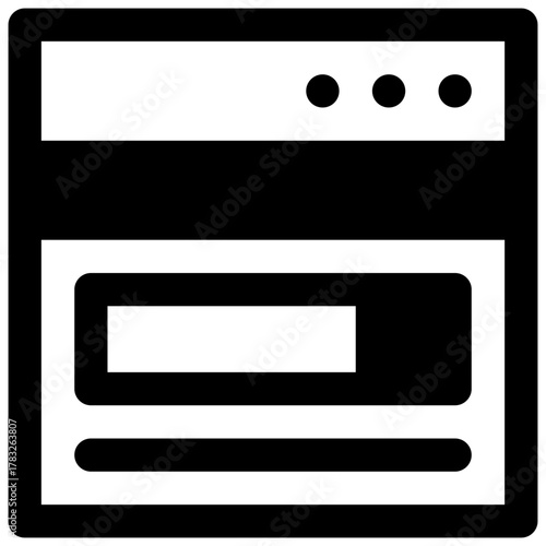 Website. Outlined stroke vector icon with black-filled details.