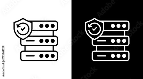 Data Backup With Icon Set Design