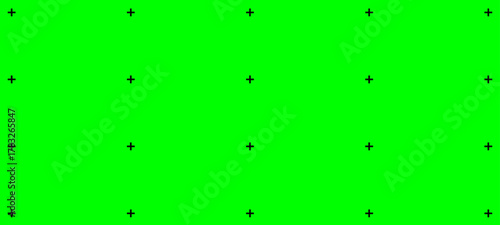 Green screen background with black tracking points in grid layout, ideal for motion tracking, VFX compositing, camera alignment, and post production assets.