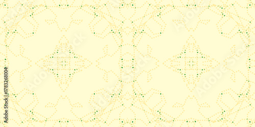 Minimalist Dotted Geometric Seamless Pattern on Cream Background. wallpaper prints. abstract Lemon Yellow and Green Dot Art Repeat Wallpaper. Contemporary Branding and Packaging Design