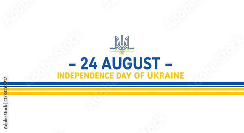 Ukrainian Independence Day Celebration with National Colors and Emblem.
